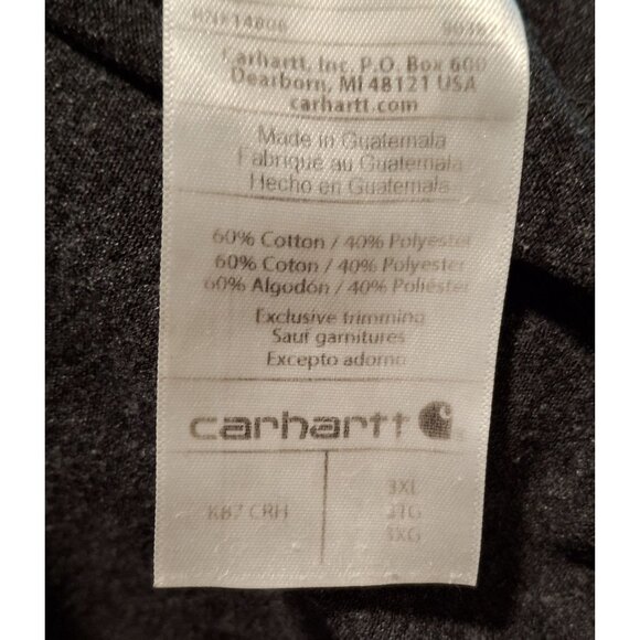 Carhartt Mens Loose Fit Pocket T-Shirt 3XL Dark Gray 60% Cotton 40% Polyester - Picture 5 of 6